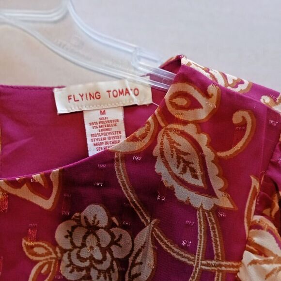 Flying Tomato Red Dress with Belt and a Button Back, Boho, Minimalist or Casual. - Picture 8 of 11